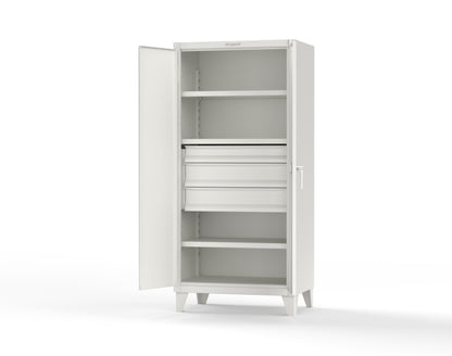 Extreme Duty 12 GA Cabinet with 3 Drawers, 3 Shelves - 36 In. W x 24 In. D x 78 In. H - 36-243-3DB-9003
