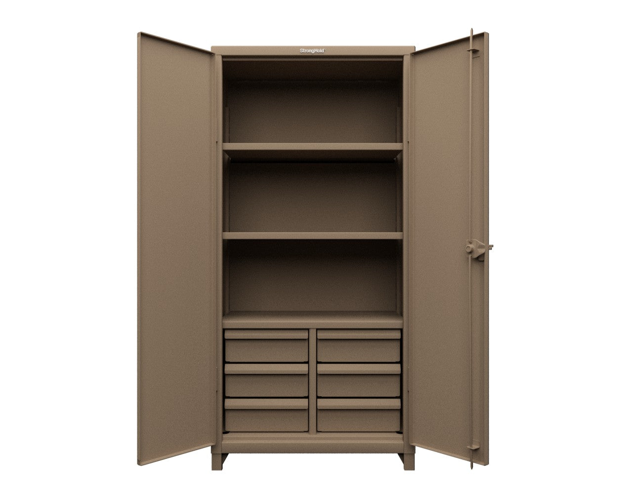 Extra Heavy Duty 14 GA Cabinet with 6 Half-Width Drawers, 3 Shelves - 36 In. W x 24 In. D x 75 In. H