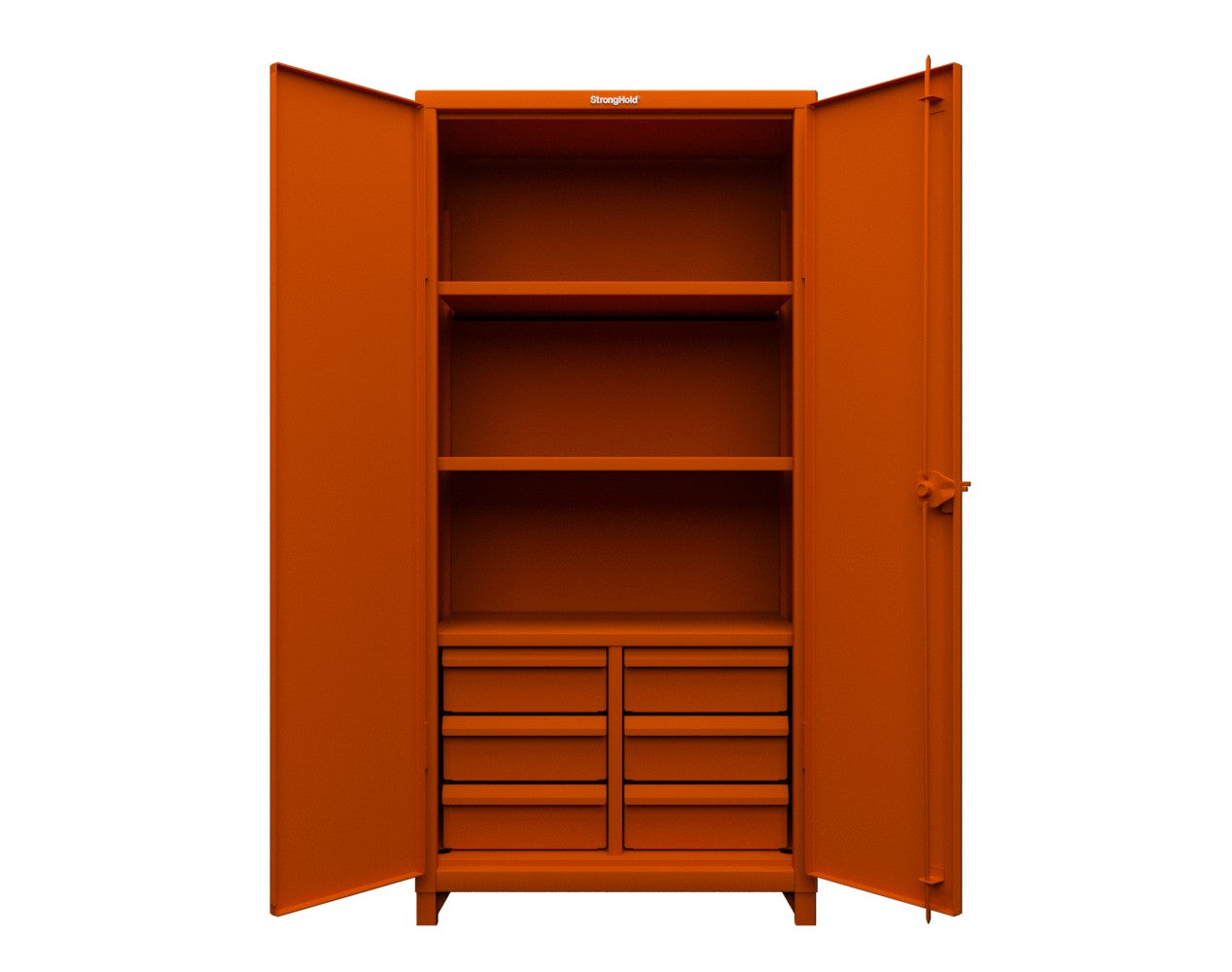 Extra Heavy Duty 14 GA Cabinet with 6 Half-Width Drawers, 3 Shelves - 36 In. W x 24 In. D x 75 In. H