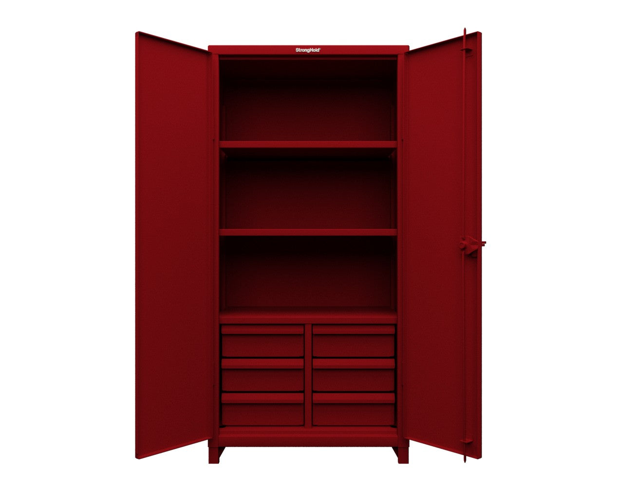 Extra Heavy Duty 14 GA Cabinet with 6 Half-Width Drawers, 3 Shelves - 36 In. W x 24 In. D x 75 In. H