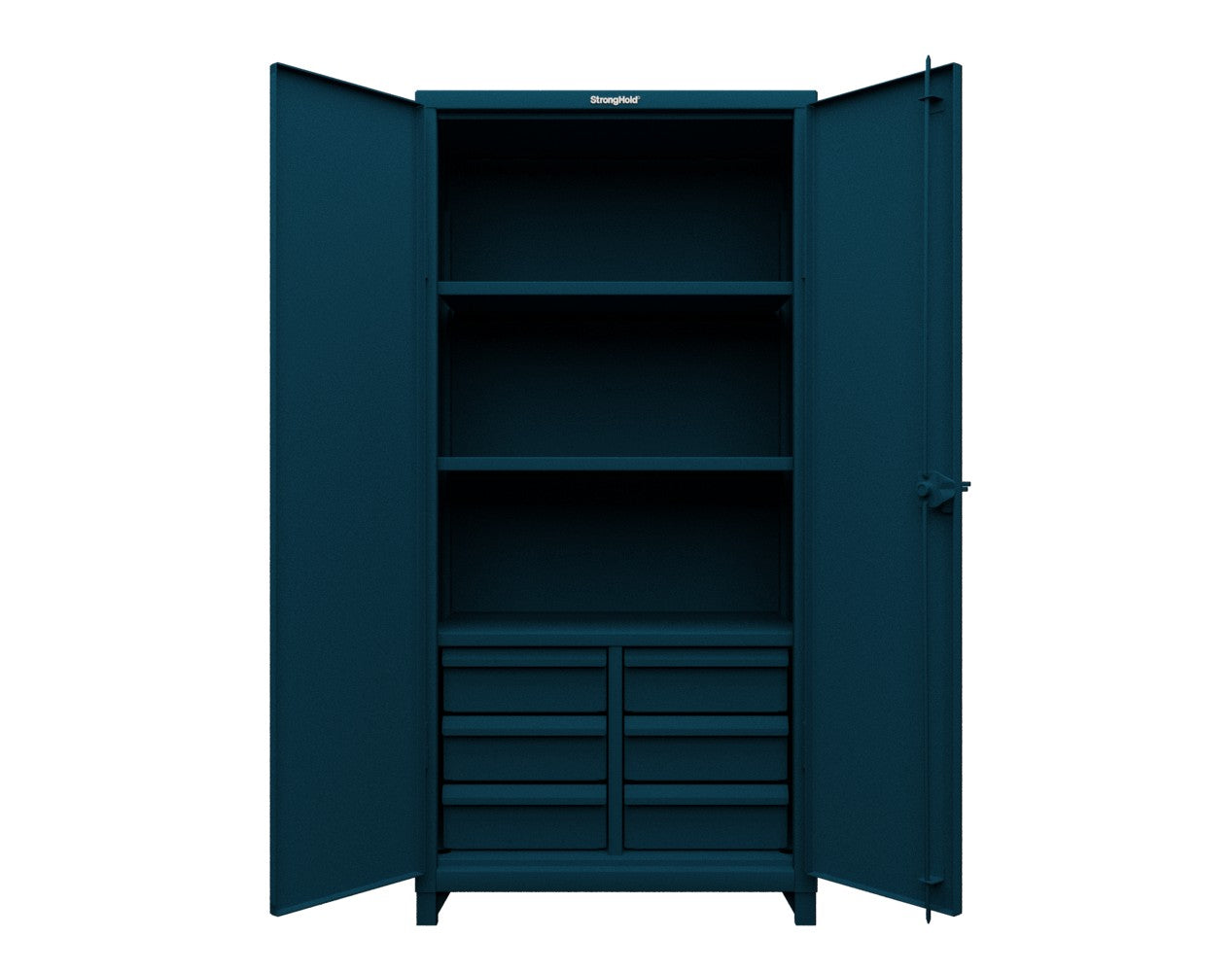 Extra Heavy Duty 14 GA Cabinet with 6 Half-Width Drawers, 3 Shelves - 36 In. W x 24 In. D x 75 In. H