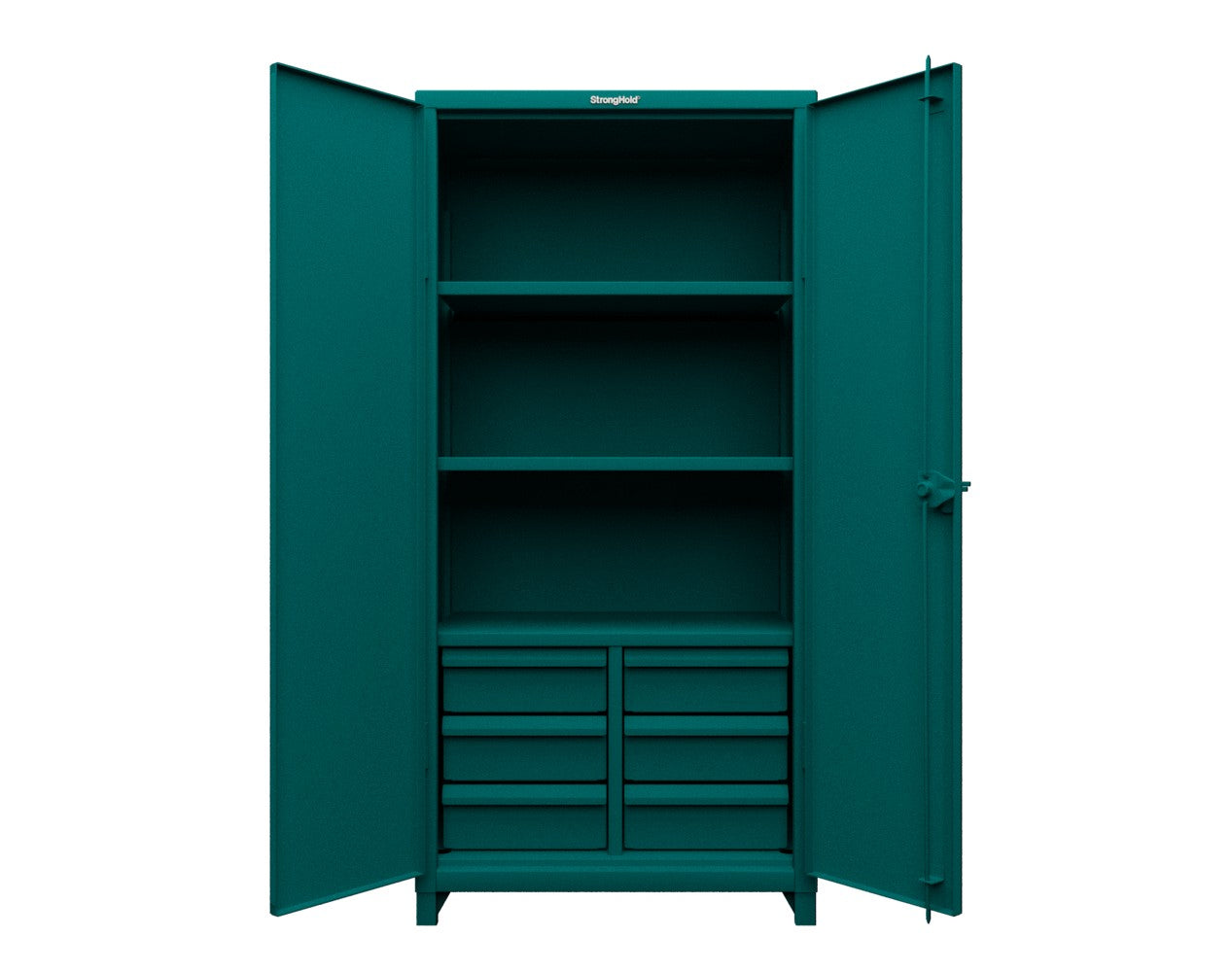 Extra Heavy Duty 14 GA Cabinet with 6 Half-Width Drawers, 3 Shelves - 36 In. W x 24 In. D x 75 In. H