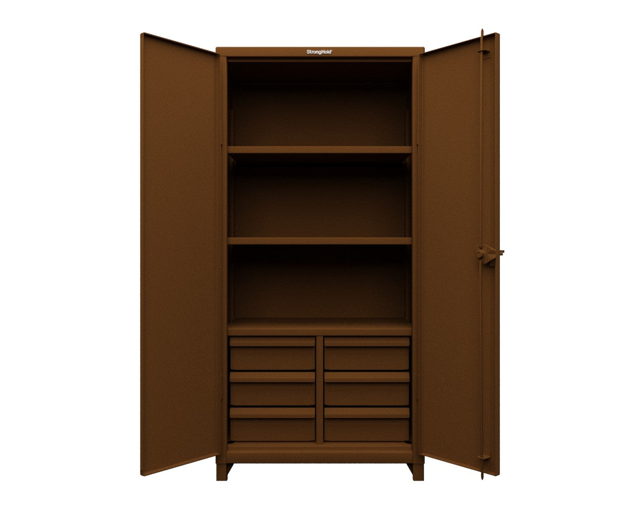 Extra Heavy Duty 14 GA Cabinet with 6 Half-Width Drawers, 3 Shelves - 36 In. W x 24 In. D x 75 In. H