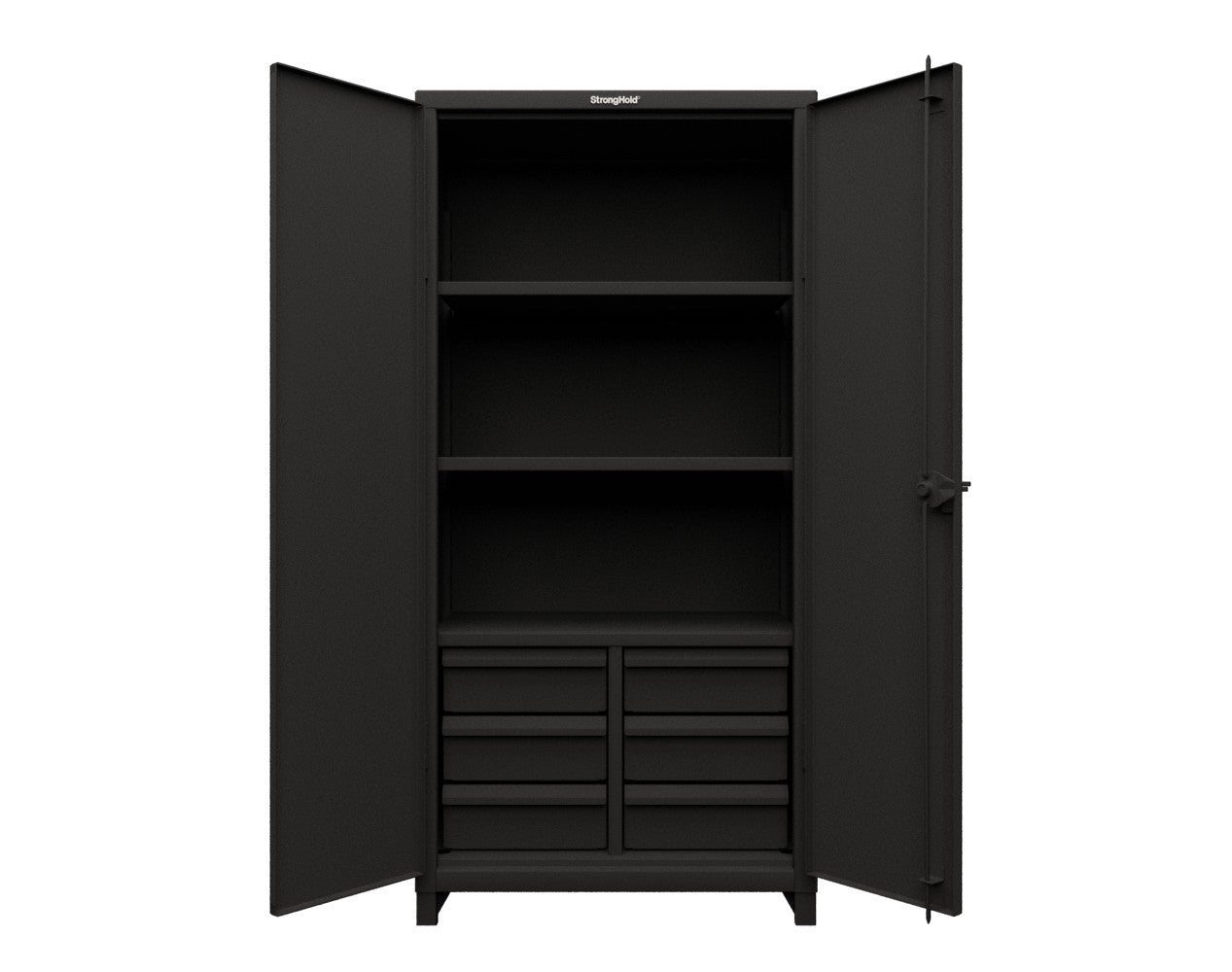 Extra Heavy Duty 14 GA Cabinet with 6 Half-Width Drawers, 3 Shelves - 36 In. W x 24 In. D x 75 In. H