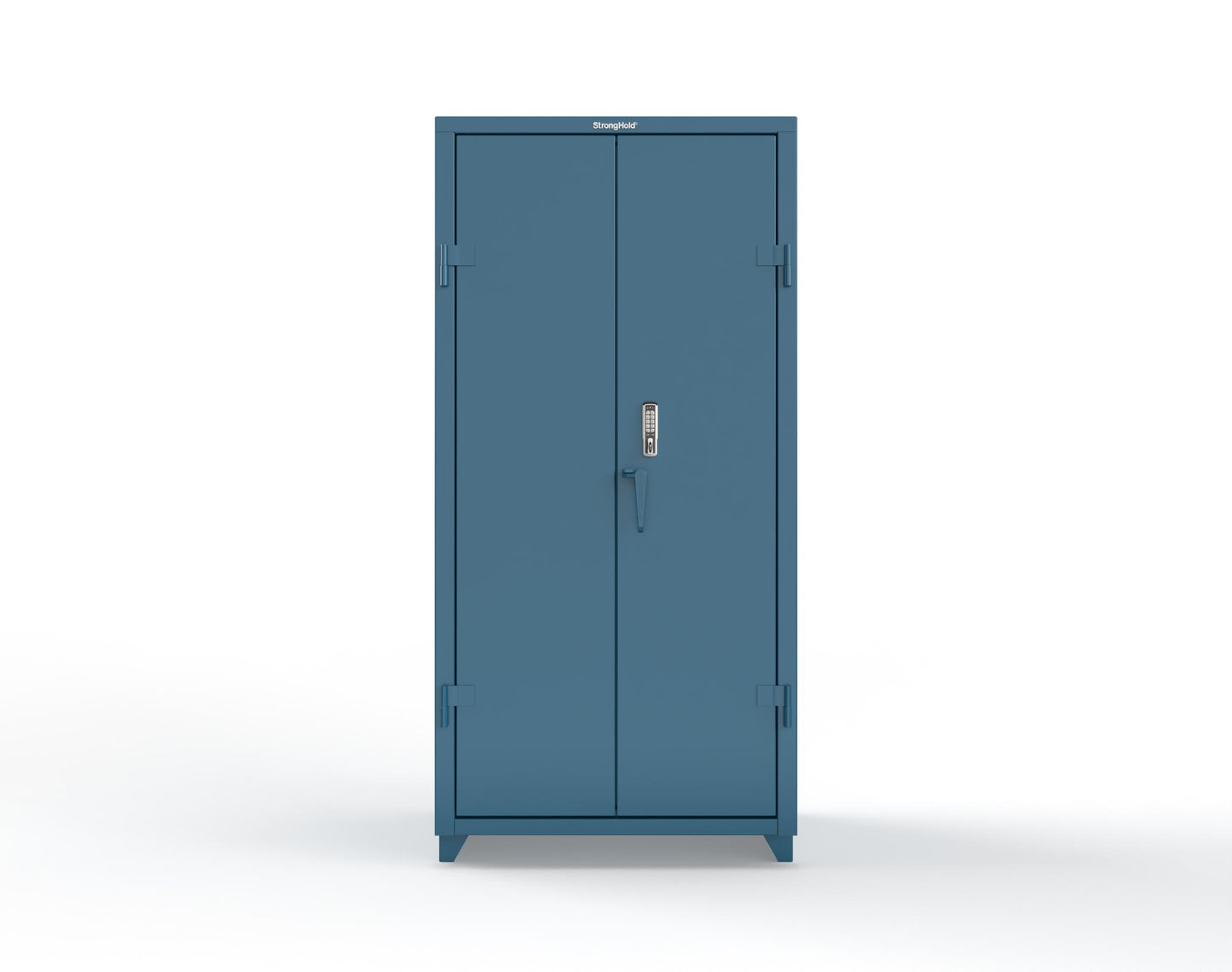 Extra Heavy Duty 14 GA Cabinet with 3 Shelves Secured by Keyless Entry Lock - 36 In. W x 24 In. D x 75 In. H - 36-243-EK-L-5001