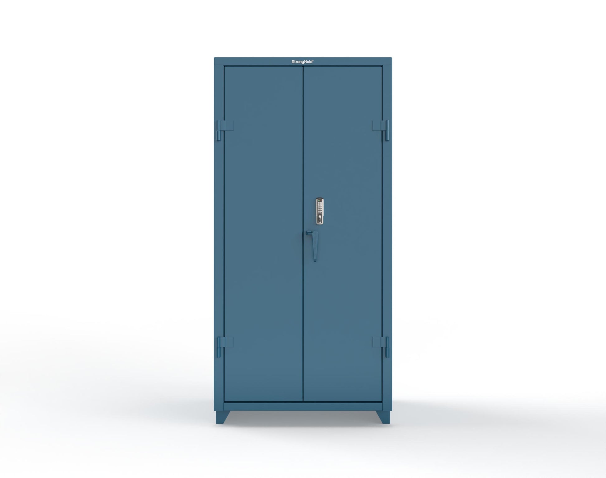 Extra Heavy Duty 14 GA Cabinet with 3 Shelves Secured by Keyless Entry Lock - 36 In. W x 24 In. D x 75 In. H - 36-243-EK-L-5001