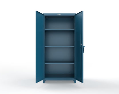 Extra Heavy Duty 14 GA Cabinet with 3 Shelves Secured by Keyless Entry Lock - 36 In. W x 24 In. D x 75 In. H - 36-243-EK-L-5001
