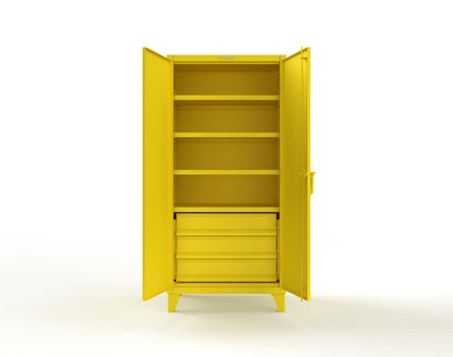 Extreme Duty 12 GA Cabinet with 3 Drawers, 4 Shelves - 36 In. W x 24 In. D x 78 In. H - 36-244-3DB-1021
