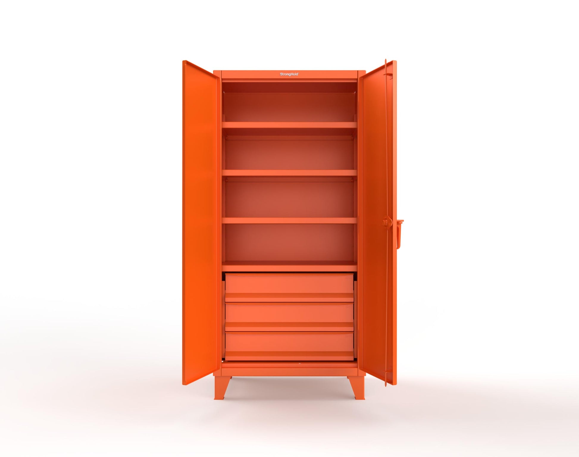 Extreme Duty 12 GA Cabinet with 3 Drawers, 4 Shelves - 36 In. W x 24 In. D x 78 In. H - 36-244-3DB-2009