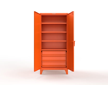 Extreme Duty 12 GA Cabinet with 3 Drawers, 4 Shelves - 36 In. W x 24 In. D x 78 In. H - 36-244-3DB-2009