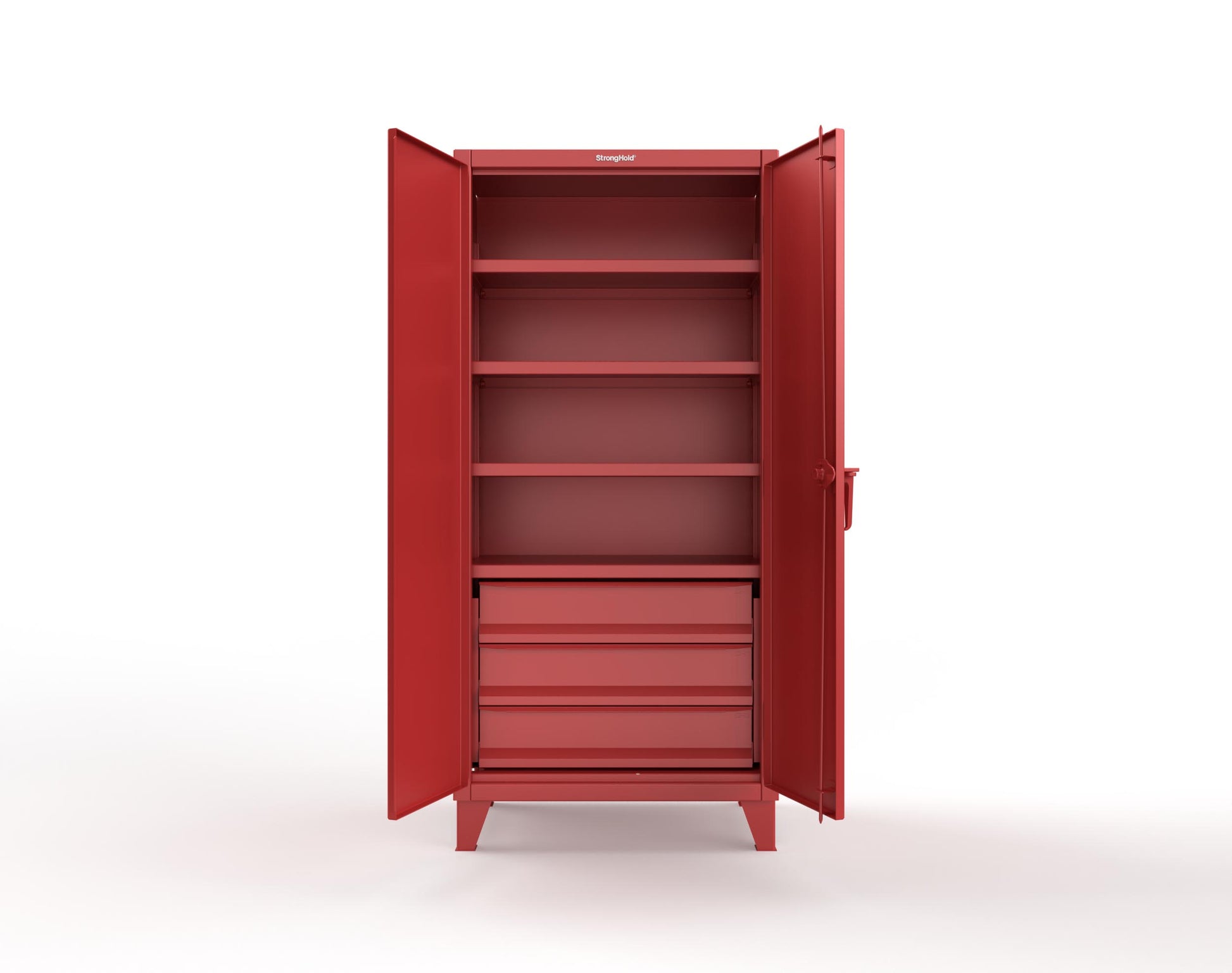 Extreme Duty 12 GA Cabinet with 3 Drawers, 4 Shelves - 36 In. W x 24 In. D x 78 In. H - 36-244-3DB-3001