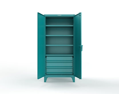 Extreme Duty 12 GA Cabinet with 3 Drawers, 4 Shelves - 36 In. W x 24 In. D x 78 In. H - 36-244-3DB-5021