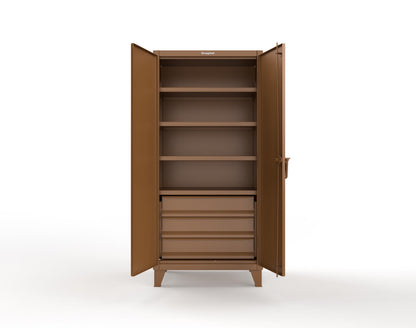Extreme Duty 12 GA Cabinet with 3 Drawers, 4 Shelves - 36 In. W x 24 In. D x 78 In. H - 36-244-3DB-8008