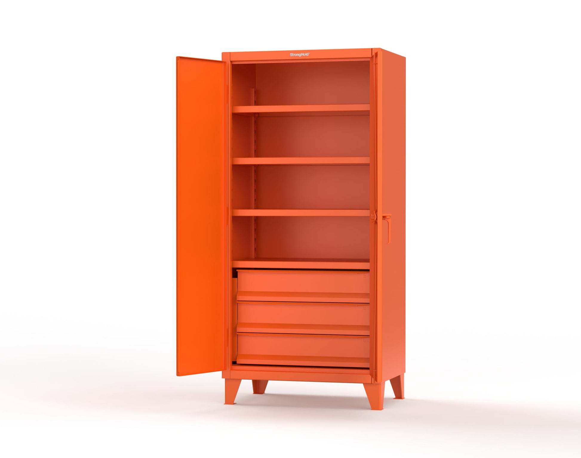 Extreme Duty 12 GA Cabinet with 3 Drawers, 4 Shelves - 36 In. W x 24 In. D x 78 In. H - 36-244-3DB-2009