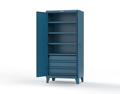 Extreme Duty 12 GA Cabinet with 3 Drawers, 4 Shelves - 36 In. W x 24 In. D x 78 In. H - 36-244-3DB-5001