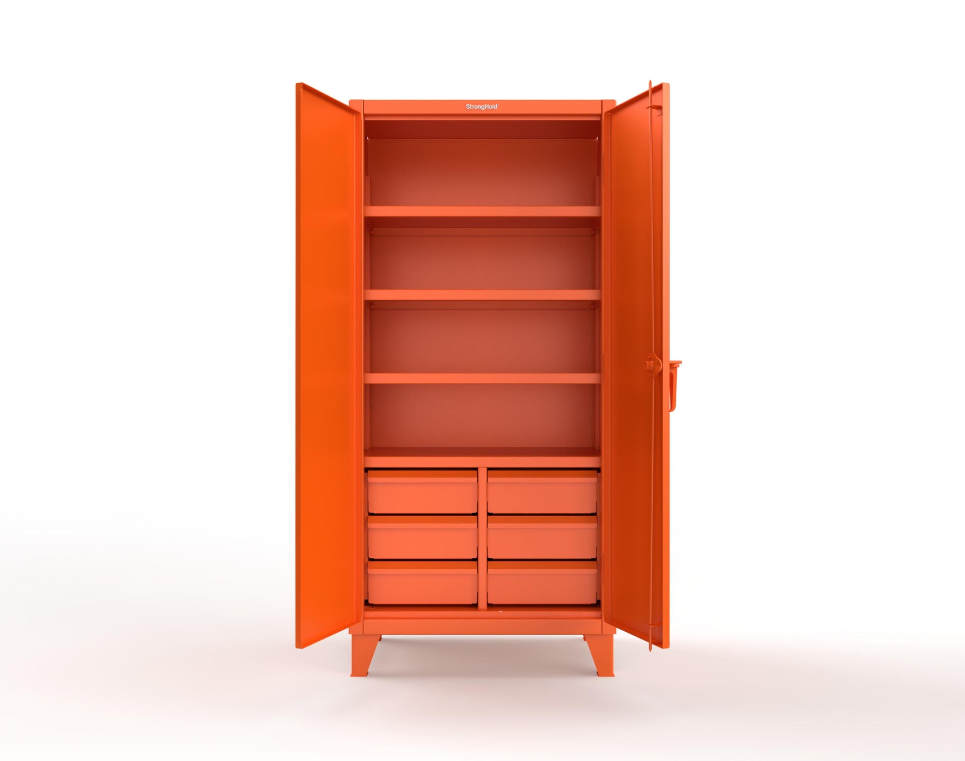 Extreme Duty 12 GA Cabinet with 6 Half-Width Drawers, 4 Shelves - 36 In. W x 24 In. D x 78 In. H - 36-244-6/5DB-2009