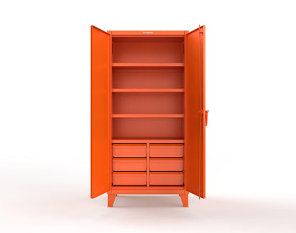 Extreme Duty 12 GA Cabinet with 6 Half-Width Drawers, 4 Shelves - 36 In. W x 24 In. D x 78 In. H - 36-244-6/5DB-2009