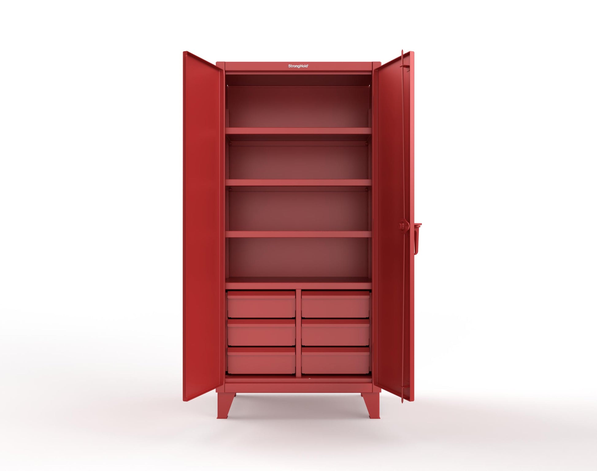 Extreme Duty 12 GA Cabinet with 6 Half-Width Drawers, 4 Shelves - 36 In. W x 24 In. D x 78 In. H - 36-244-6/5DB-3001