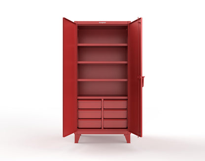 Extreme Duty 12 GA Cabinet with 6 Half-Width Drawers, 4 Shelves - 36 In. W x 24 In. D x 78 In. H - 36-244-6/5DB-3001