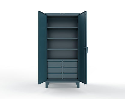 Extreme Duty 12 GA Cabinet with 6 Half-Width Drawers, 4 Shelves - 36 In. W x 24 In. D x 78 In. H - 36-244-6/5DB-5001