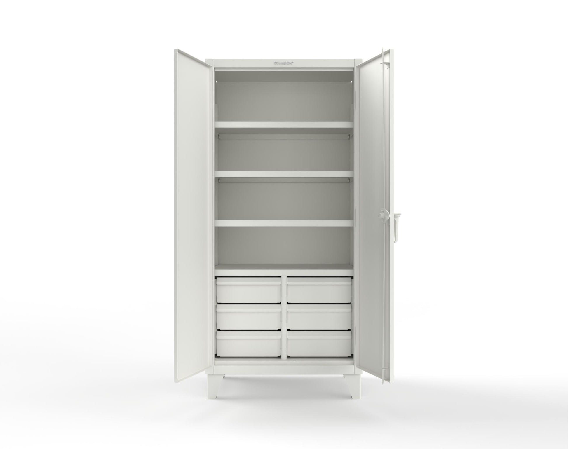 Extreme Duty 12 GA Cabinet with 6 Half-Width Drawers, 4 Shelves - 36 In. W x 24 In. D x 78 In. H - 36-244-6/5DB-9003