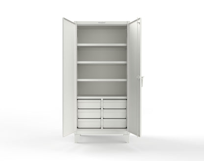 Extreme Duty 12 GA Cabinet with 6 Half-Width Drawers, 4 Shelves - 36 In. W x 24 In. D x 78 In. H - 36-244-6/5DB-9003