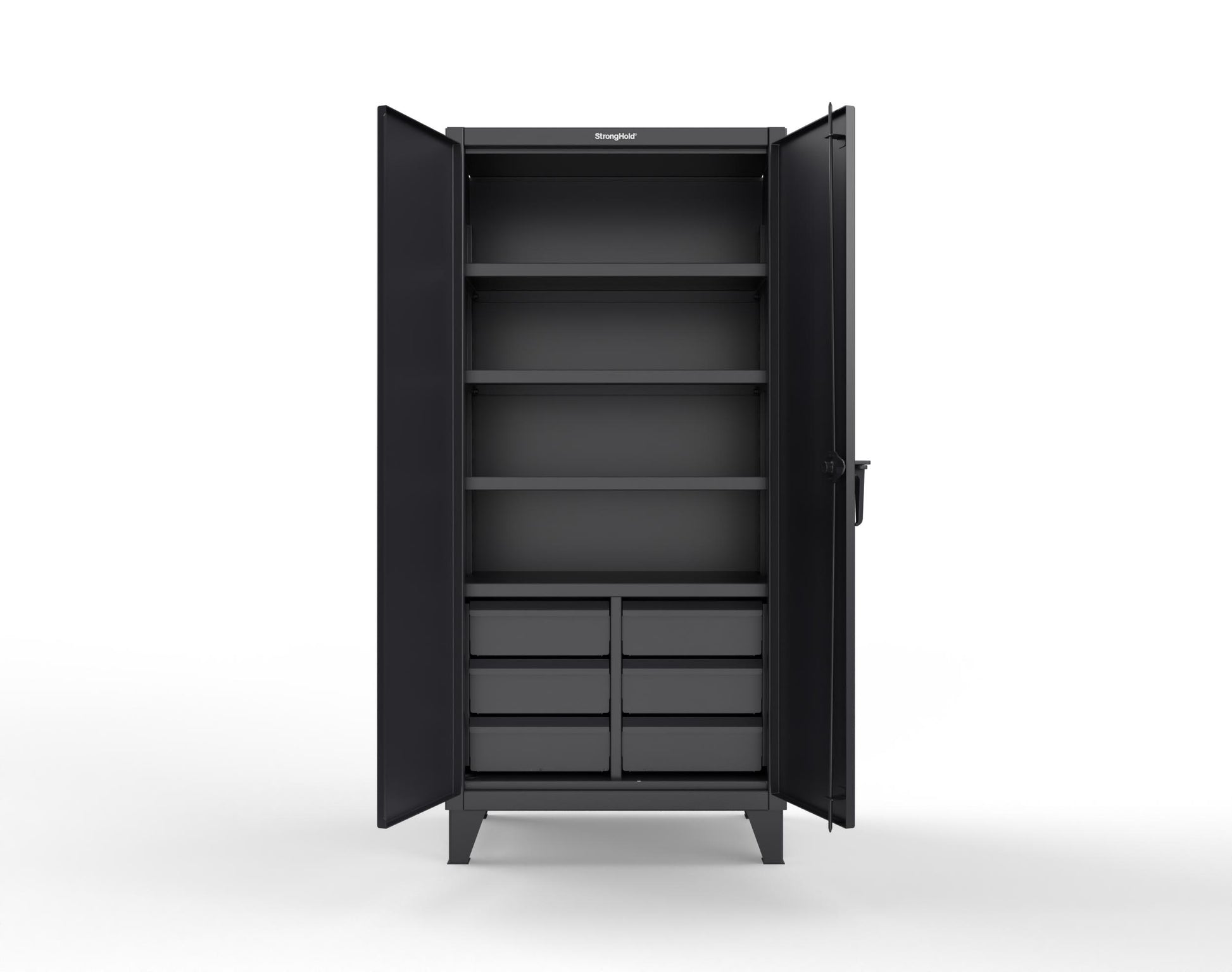 Extreme Duty 12 GA Cabinet with 6 Half-Width Drawers, 4 Shelves - 36 In. W x 24 In. D x 78 In. H - 36-244-6/5DB-9005