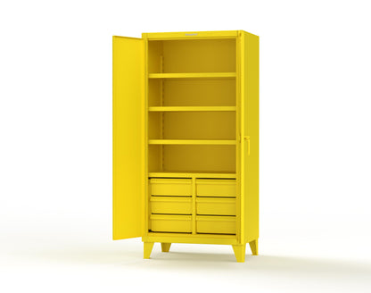 Extreme Duty 12 GA Cabinet with 6 Half-Width Drawers, 4 Shelves - 36 In. W x 24 In. D x 78 In. H - 36-244-6/5DB-1021