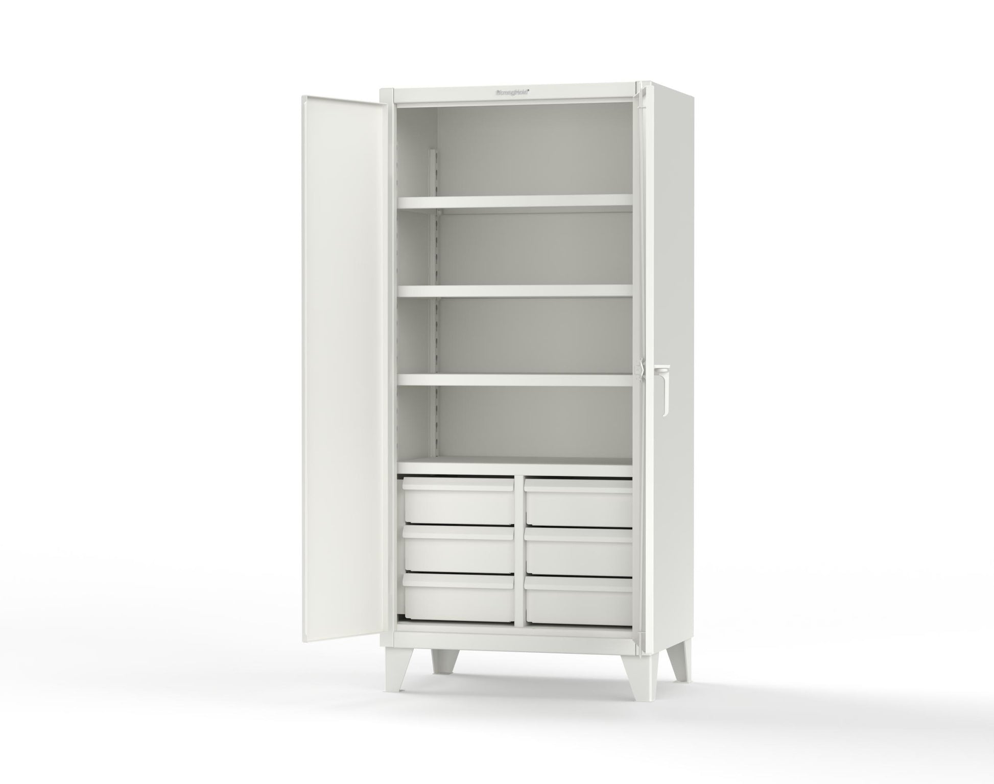 Extreme Duty 12 GA Cabinet with 6 Half-Width Drawers, 4 Shelves - 36 In. W x 24 In. D x 78 In. H - 36-244-6/5DB-9003