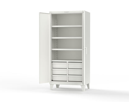 Extreme Duty 12 GA Cabinet with 6 Half-Width Drawers, 4 Shelves - 36 In. W x 24 In. D x 78 In. H - 36-244-6/5DB-9003