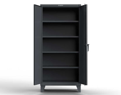 Extreme Duty 12 GA Cabinet with 4 shelves - SKU 36-244 Dark Gray (RAL 7024) Front Open Doors