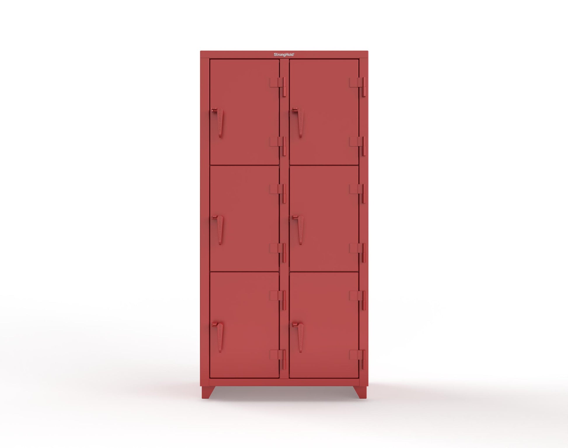 Extra Heavy Duty 14 GA Triple-Tier Locker, 6 Compartments - 36 in. W x 18 in. D x 75 in. H - 36-6D-18-3T-L-3001