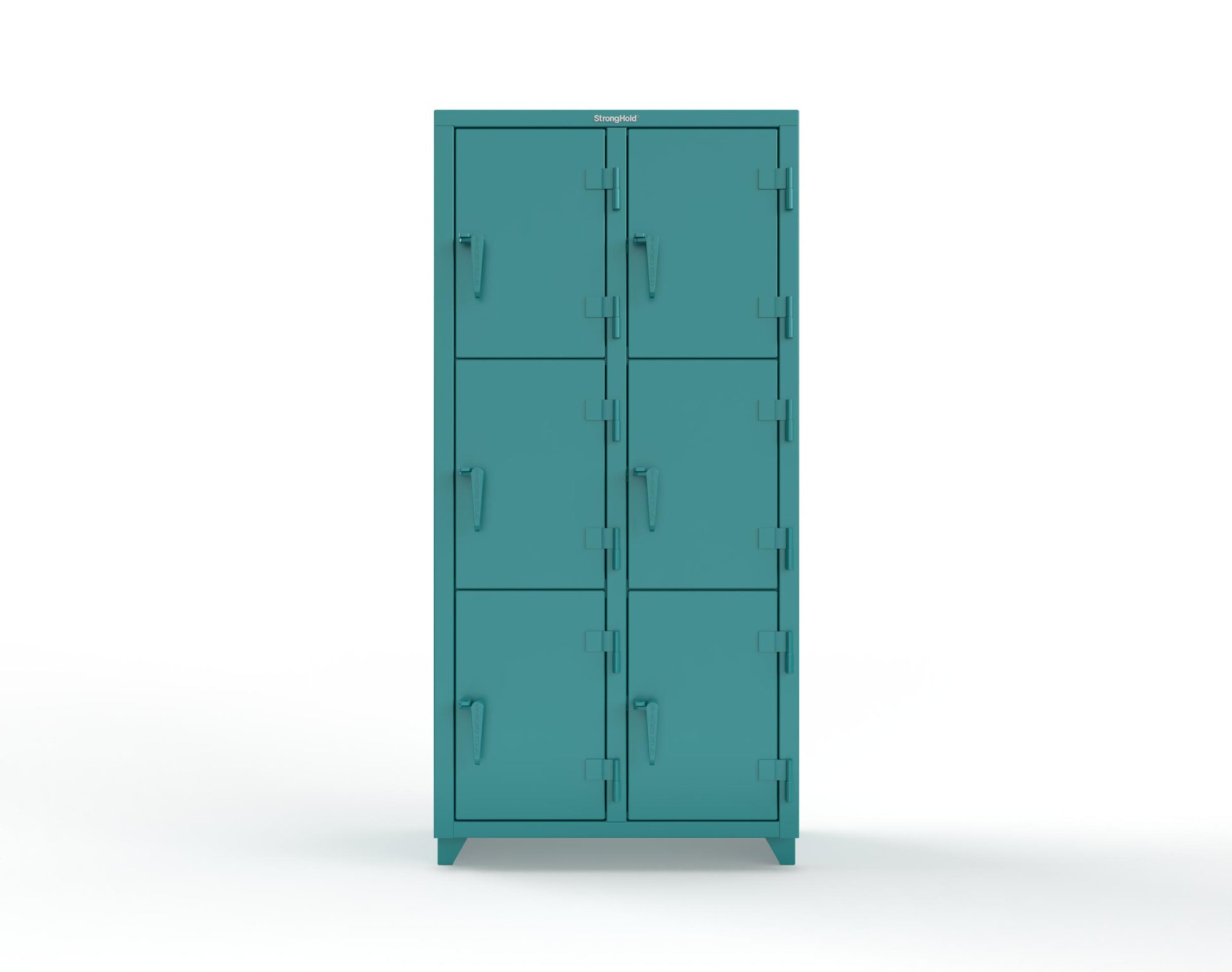Extra Heavy Duty 14 GA Triple-Tier Locker, 6 Compartments - 36 in. W x 18 in. D x 75 in. H - 36-6D-18-3T-L-5021