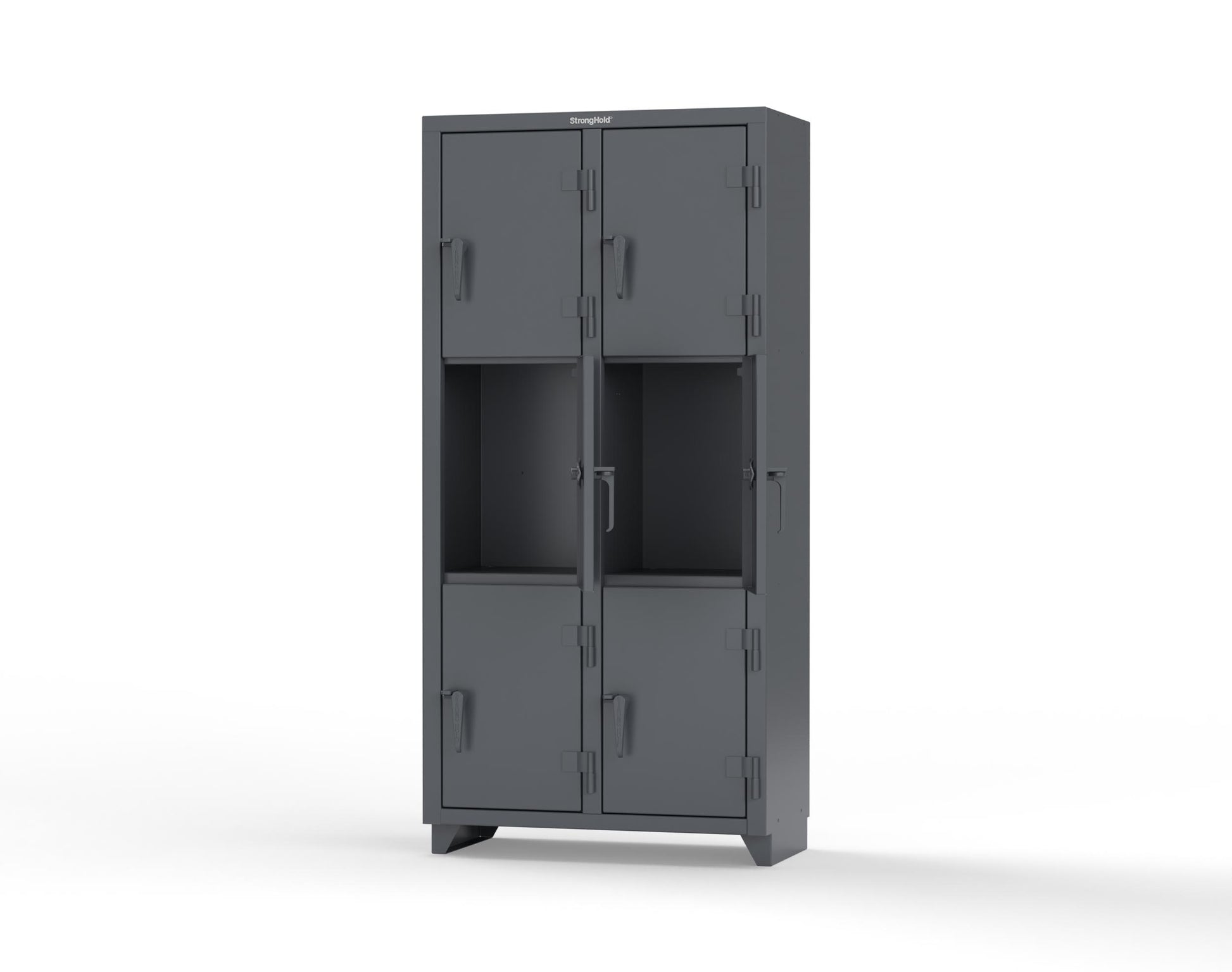 Extra Heavy Duty 14 GA Triple-Tier Locker, 6 Compartments - 36 in. W x 18 in. D x 75 in. H - 36-6D-18-3T-L-7024