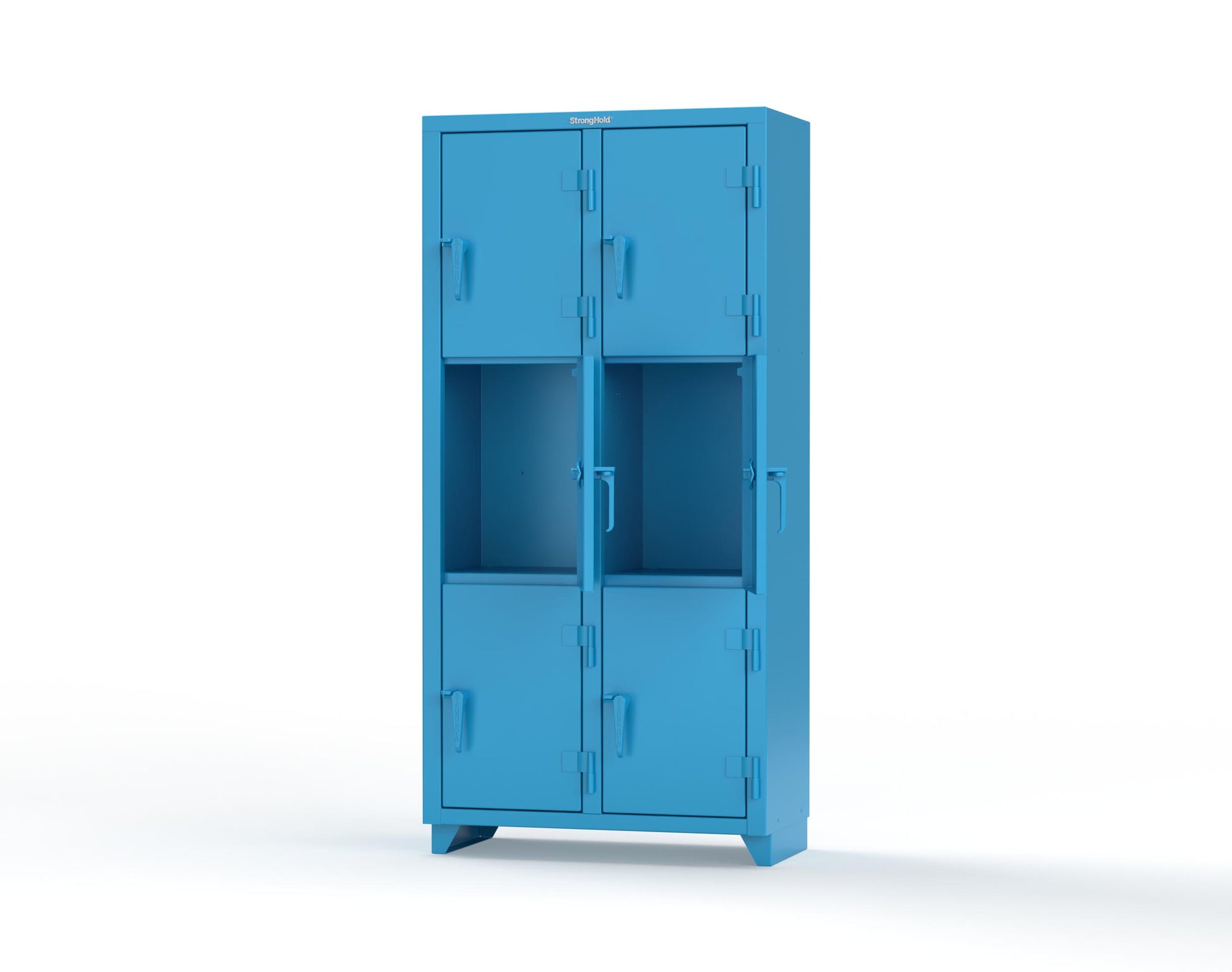 Extra Heavy Duty 14 GA Triple-Tier Locker, 6 Compartments - 36 in. W x 18 in. D x 75 in. H - 36-6D-18-3T-L-5012