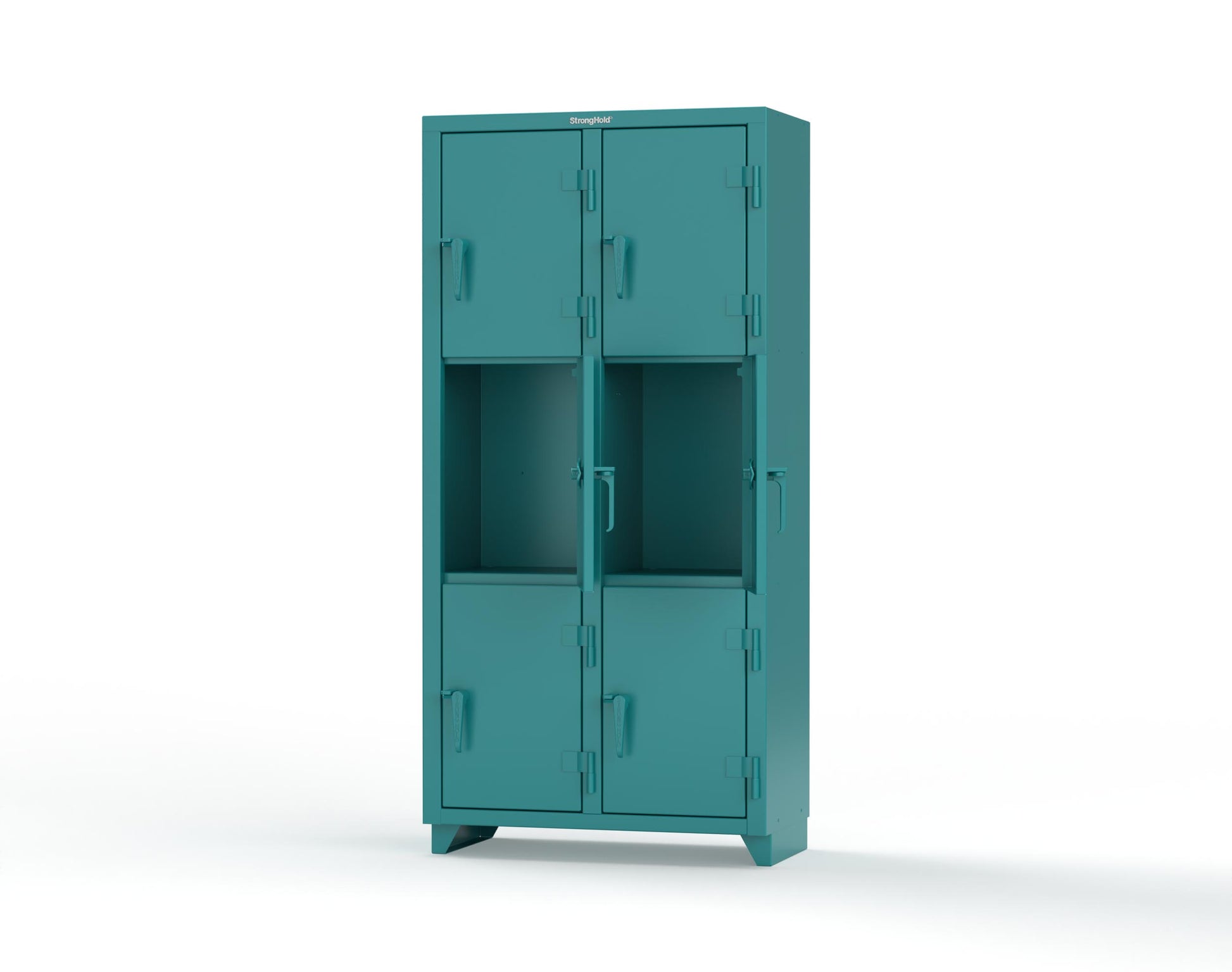 Extra Heavy Duty 14 GA Triple-Tier Locker, 6 Compartments - 36 in. W x 18 in. D x 75 in. H - 36-6D-18-3T-L-5021