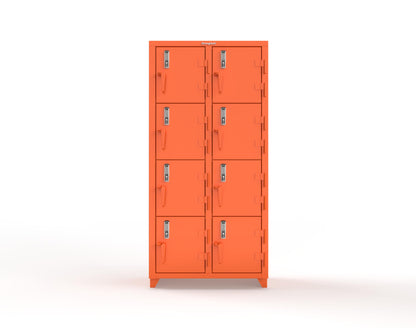 Extra Heavy Duty 14 GA 4-Tier Locker with Keyless Entry Lock, 8 Compartments – 36 in. W x 18 in. D x 75 in. H - 36-8D-18-4T-EK-L-2009