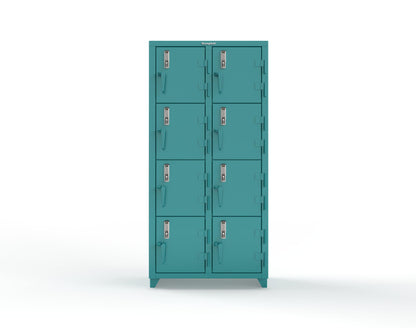 Extra Heavy Duty 14 GA 4-Tier Locker with Keyless Entry Lock, 8 Compartments – 36 in. W x 18 in. D x 75 in. H - 36-8D-18-4T-EK-L-5021