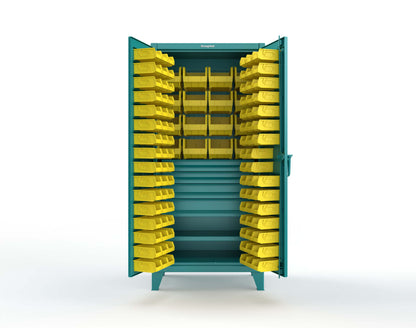Extreme Duty 12 GA Bin Cabinet with Multiple Sized Bins, 4 Drawers, 1 Shelf - 36 In. W x 24 In. D x 78 In. H - 36-BBS-241-4DB-5021