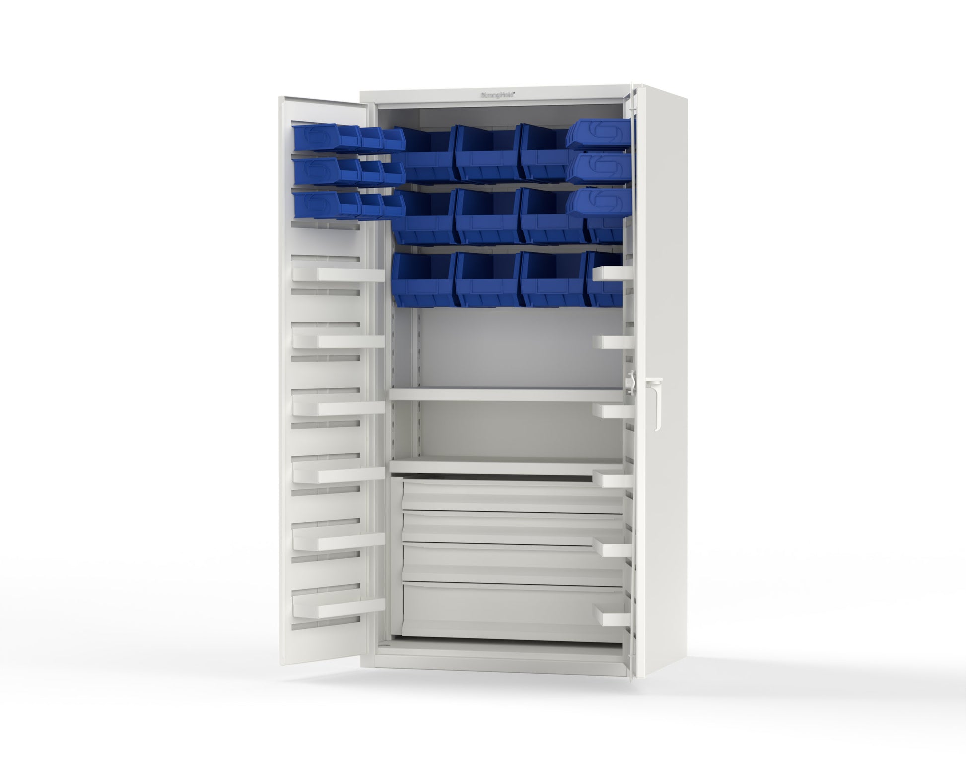 White (RAL 9003) / Blue (RAL 5001)