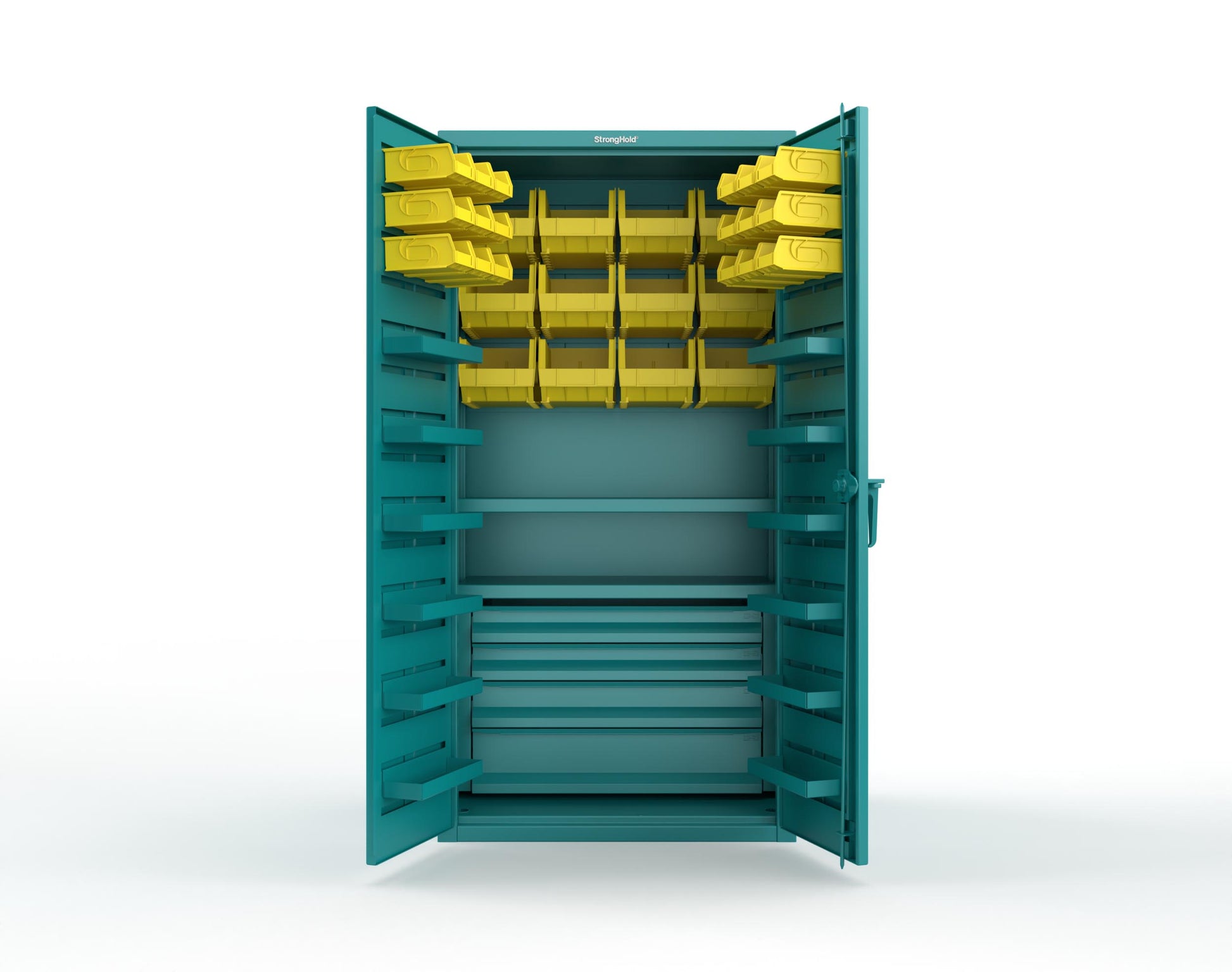 Teal (RAL 5021) / Yellow (RAL 1021)