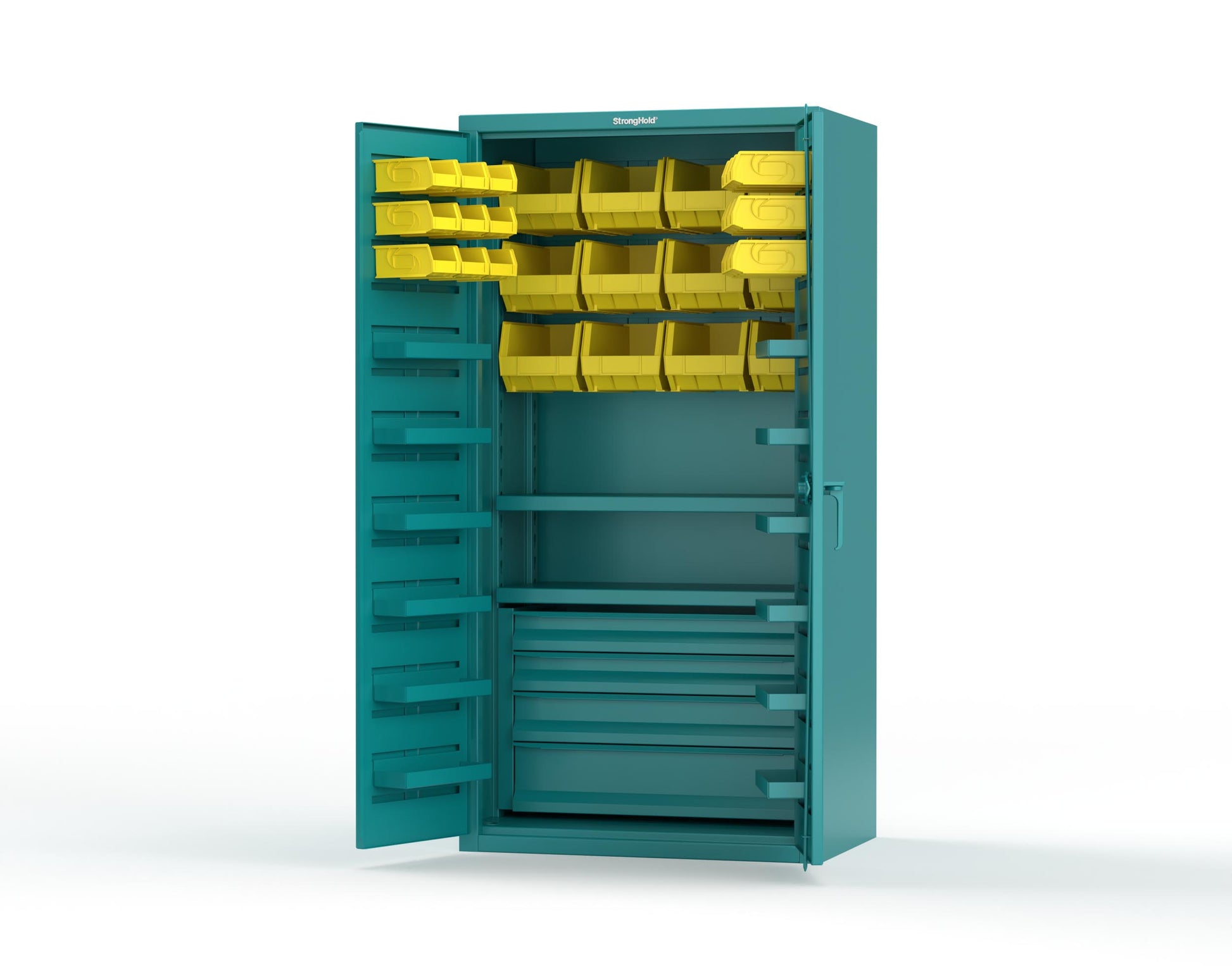 Teal (RAL 5021) / Yellow (RAL 1021)