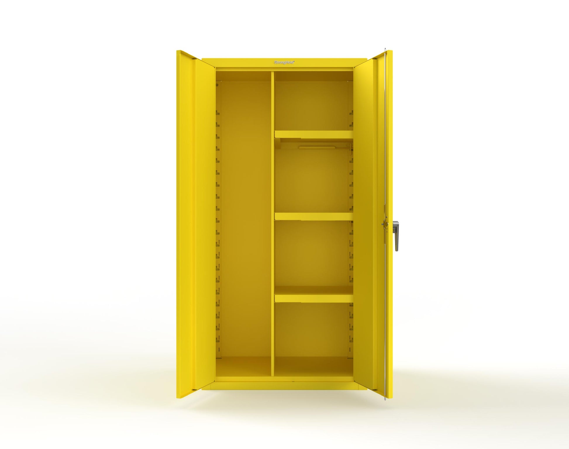 Heavy Duty 18 GA Janitorial Cabinet with 3 half Shelves - 36 in. W x 24 in. D x 72 in. H - 36-BC-243-P-1021