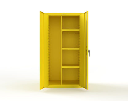 Heavy Duty 18 GA Janitorial Cabinet with 3 half Shelves - 36 in. W x 24 in. D x 72 in. H - 36-BC-243-P-1021