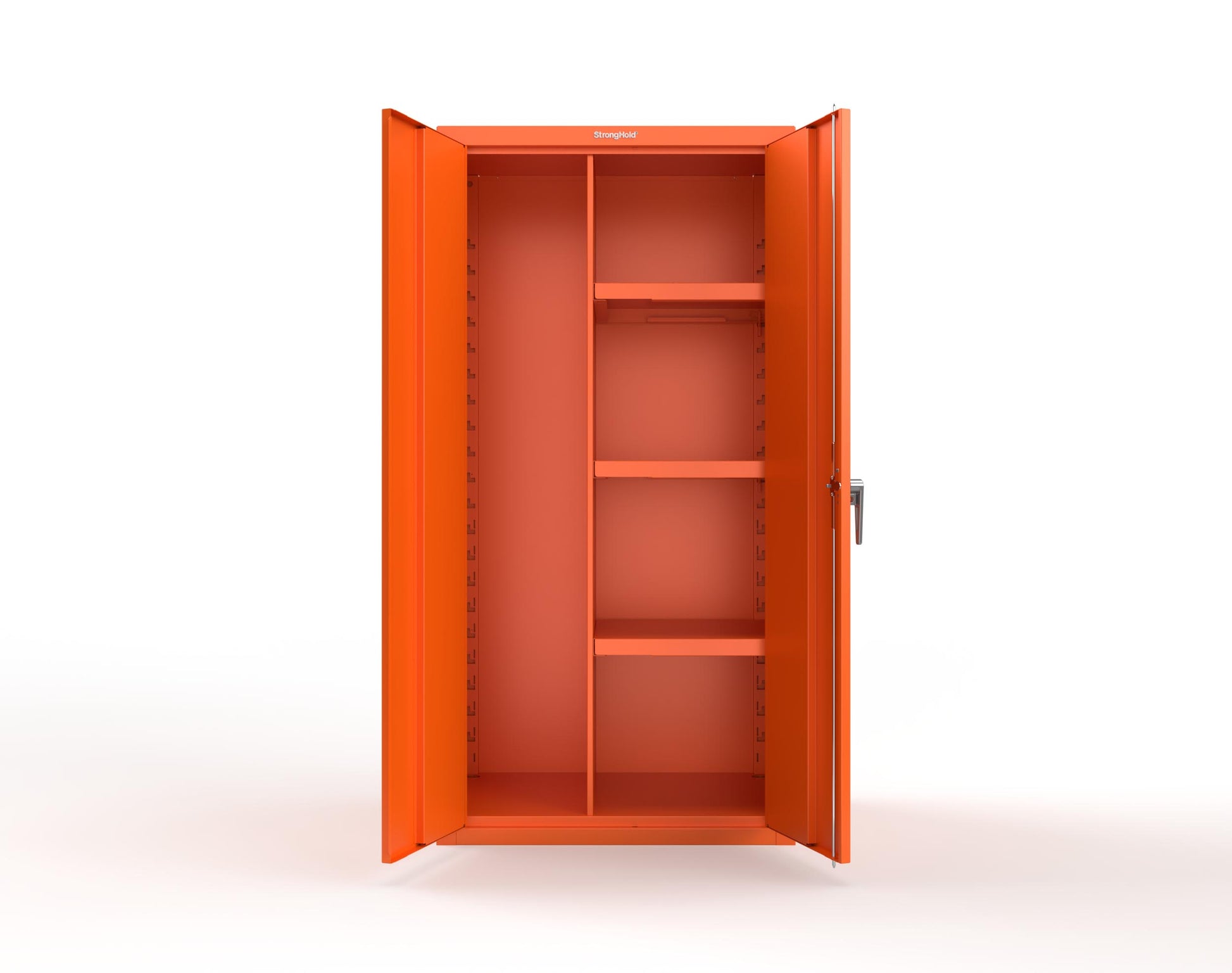 Heavy Duty 18 GA Janitorial Cabinet with 3 half Shelves - 36 in. W x 24 in. D x 72 in. H - 36-BC-243-P-2009