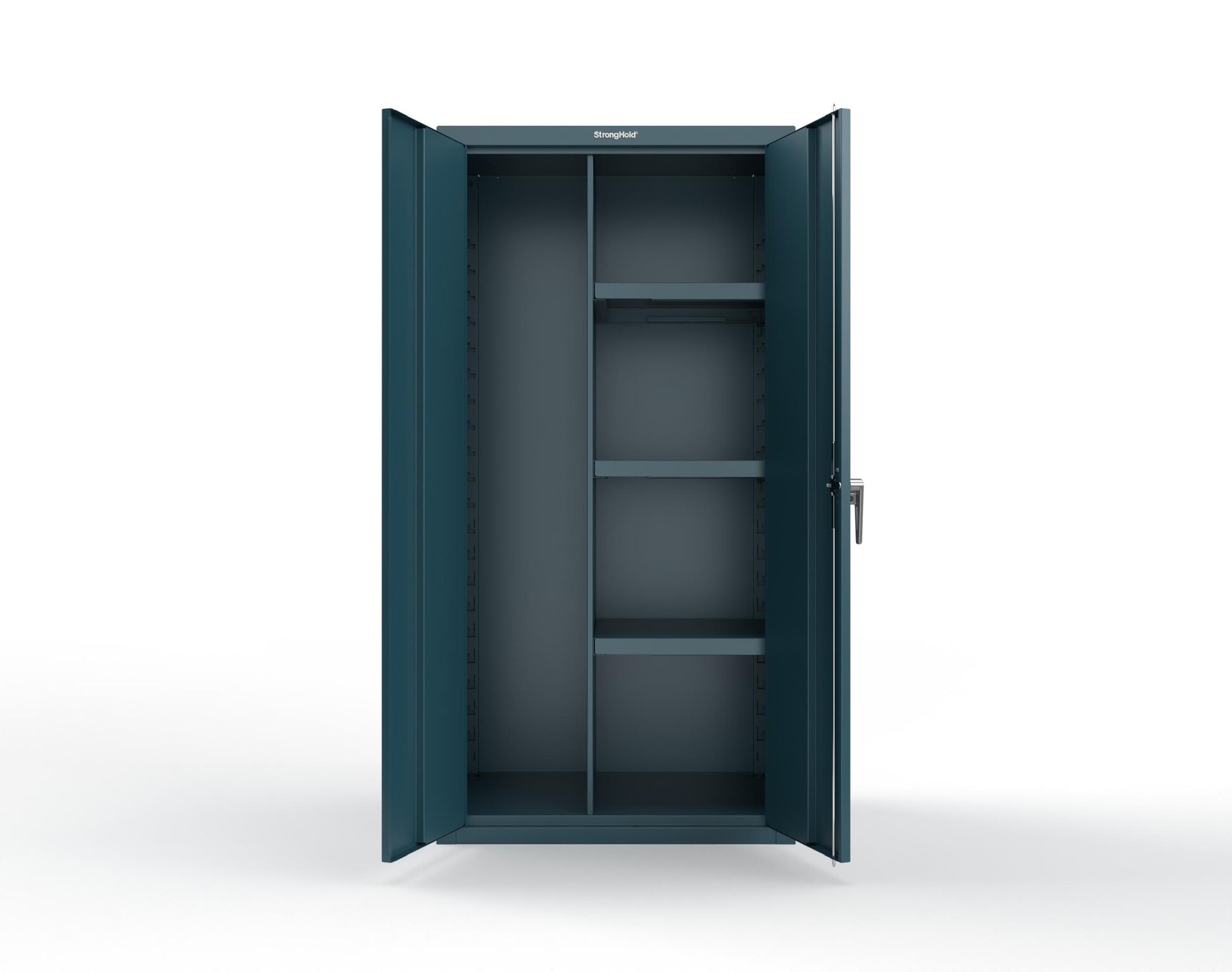 Heavy Duty 18 GA Janitorial Cabinet with 3 half Shelves - 36 in. W x 24 in. D x 72 in. H - 36-BC-243-P-5001