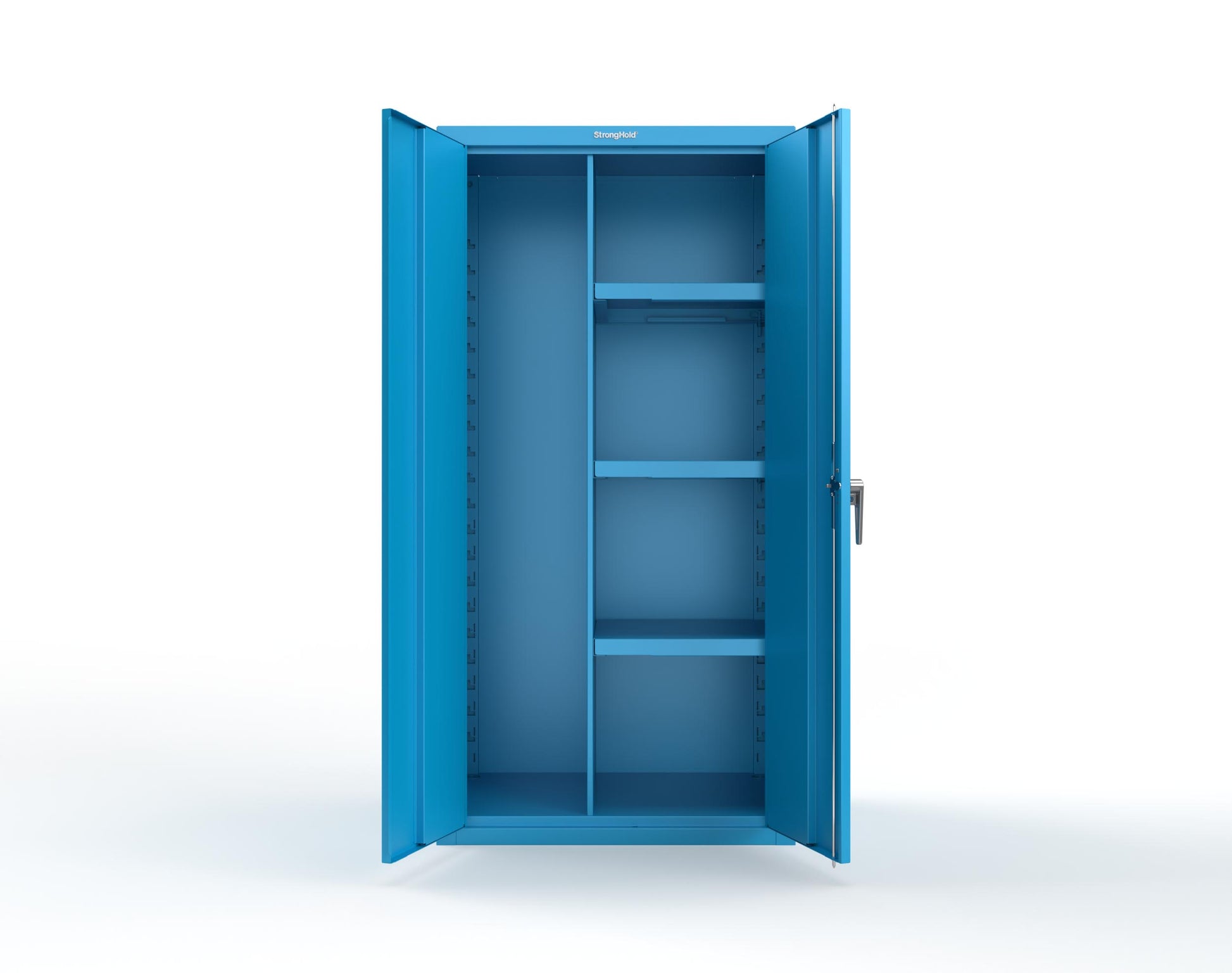 Heavy Duty 18 GA Janitorial Cabinet with 3 half Shelves - 36 in. W x 24 in. D x 72 in. H - 36-BC-243-P-5012