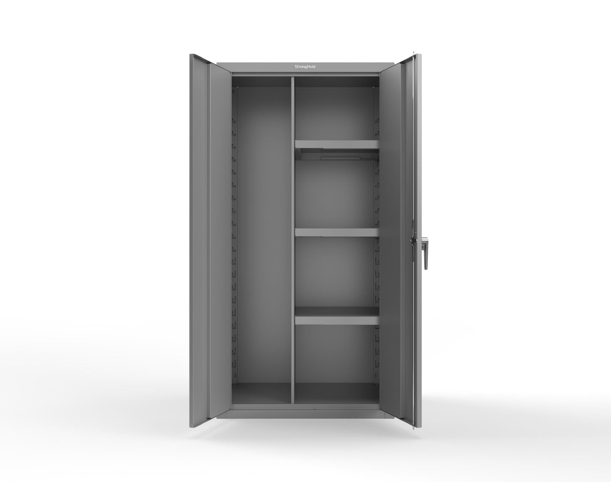 Heavy Duty 18 GA Janitorial Cabinet with 3 half Shelves - 36 in. W x 24 in. D x 72 in. H - 36-BC-243-P-7037