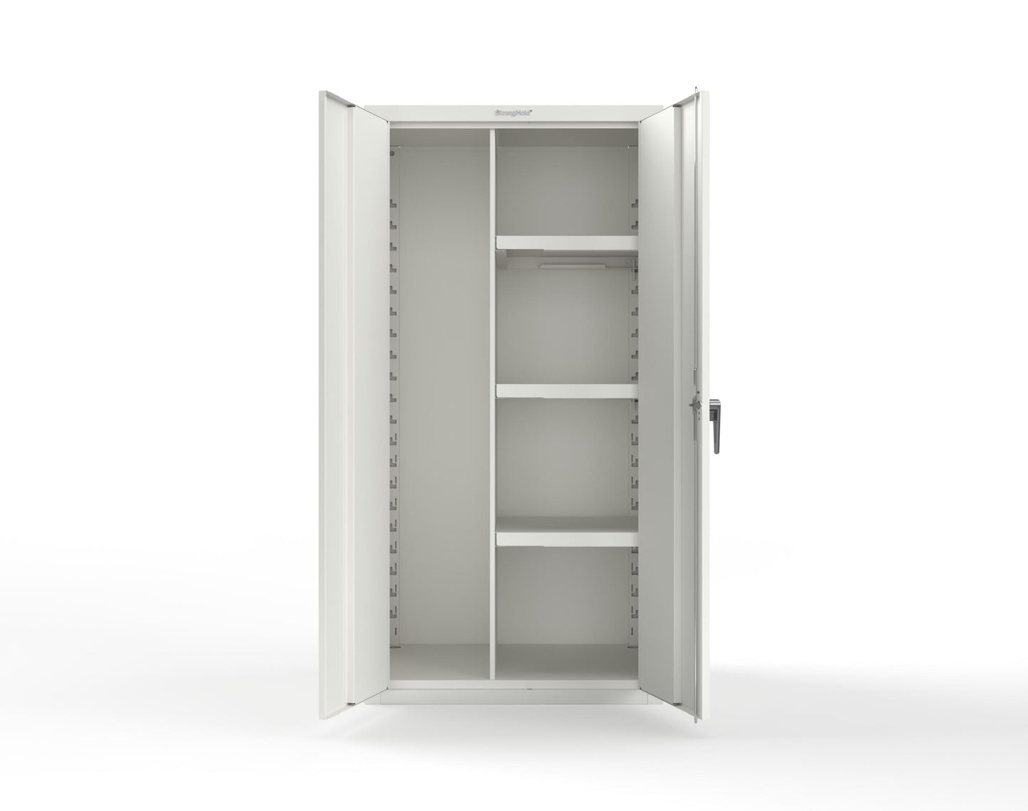Heavy Duty 18 GA Janitorial Cabinet with 3 half Shelves - 36 in. W x 24 in. D x 72 in. H - 36-BC-243-P-9003