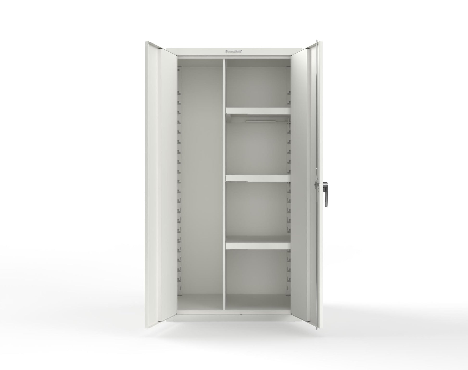 Heavy Duty 18 GA Janitorial Cabinet with 3 half Shelves - 36 in. W x 24 in. D x 72 in. H - 36-BC-243-P-9003